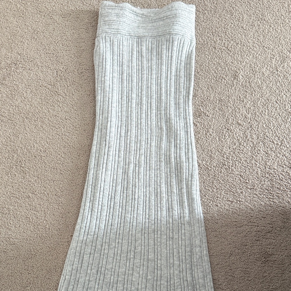 wild fable Ribbed Maxi Skirt in Light Gray